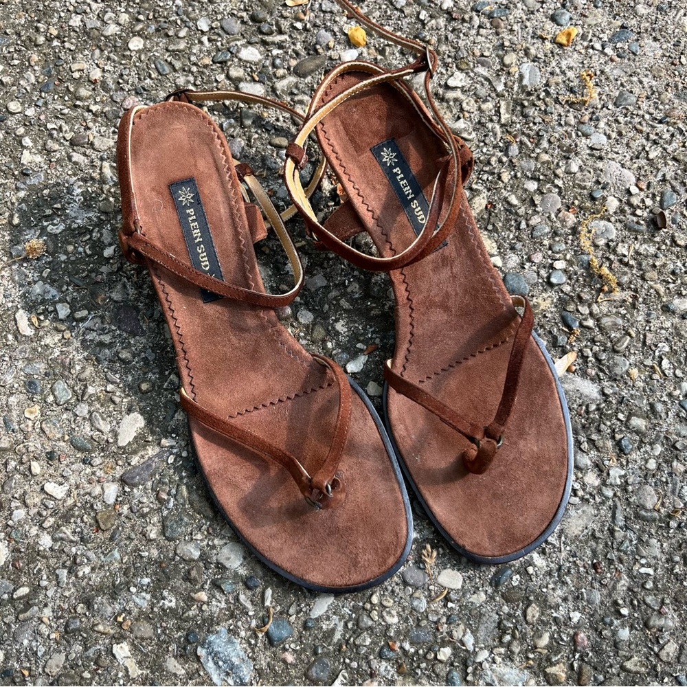 Plein Sud Sandal Chocolate Brown Kitten Heel Sandal